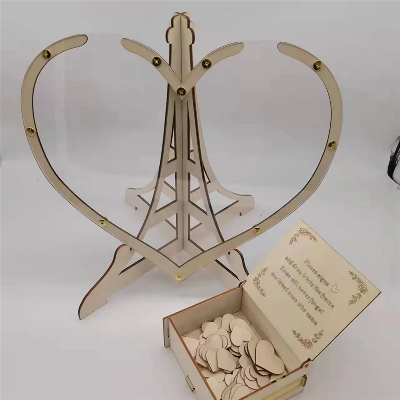 كتاب ضيف الزفاف البديل ديكور الزفاف ثلاثية الأبعاد محفورة سجل الزوار صندوق قطرة الضيوف بطاقة ترحيب زينة الزفاف دائم ، أ