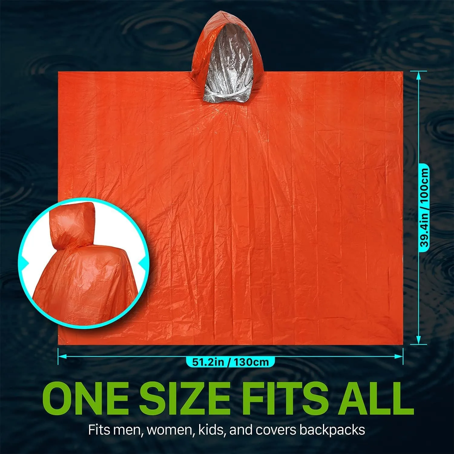 3 In 1 Outdoor Military Raincoat Hooded Sleeve Waterproof Rain Poncho Motorcycle Rain Cover Camping Hiking Travel Rainwear Tent