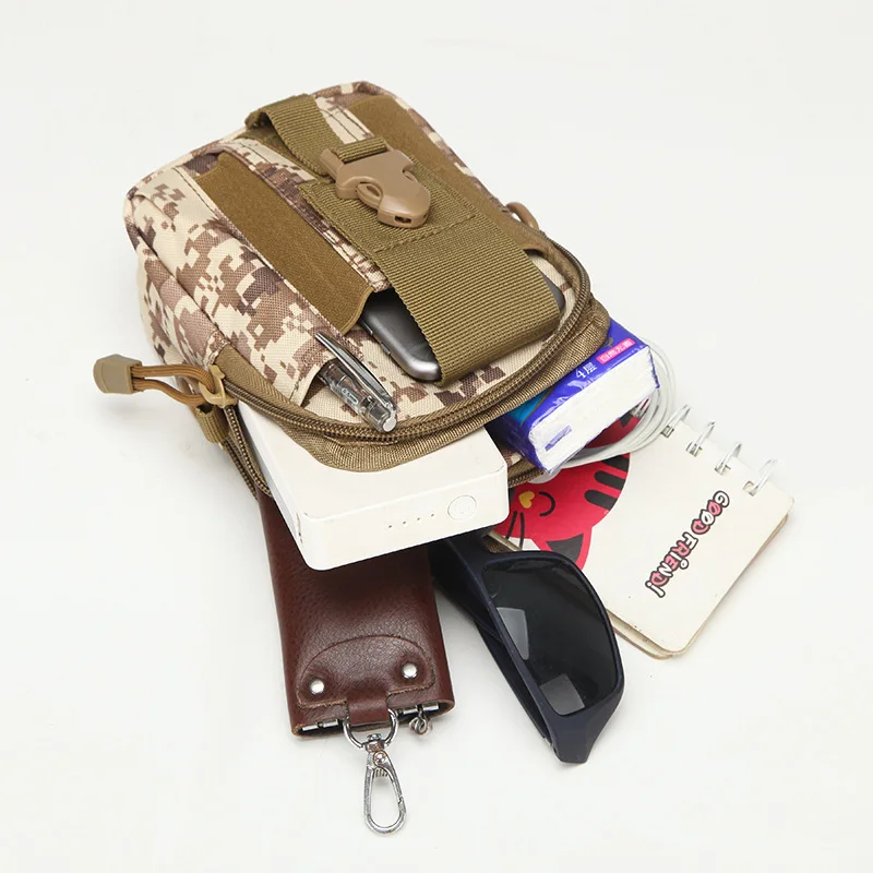 DulMolle-Sac banane pour homme, sacs initiés, étui militaire pour téléphone portable, portefeuille camouflage, étanche, camping, chasse, poudres EDC