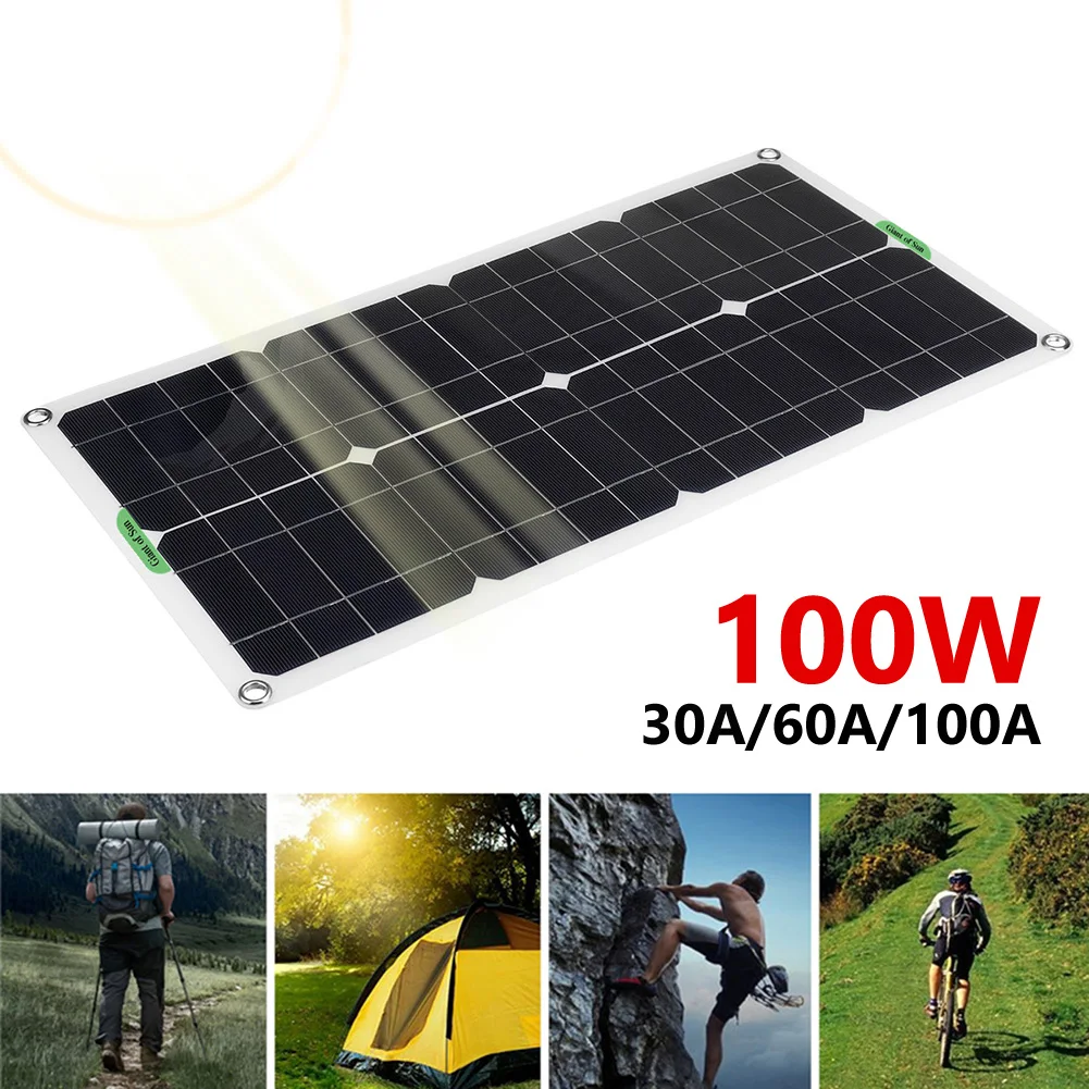 250W Solar Panel Kits 12V/24V with 30A/60A/100A Controller Solar Cell Dual USB for Car Yacht RV Boat Mobile Phone Battery Charge