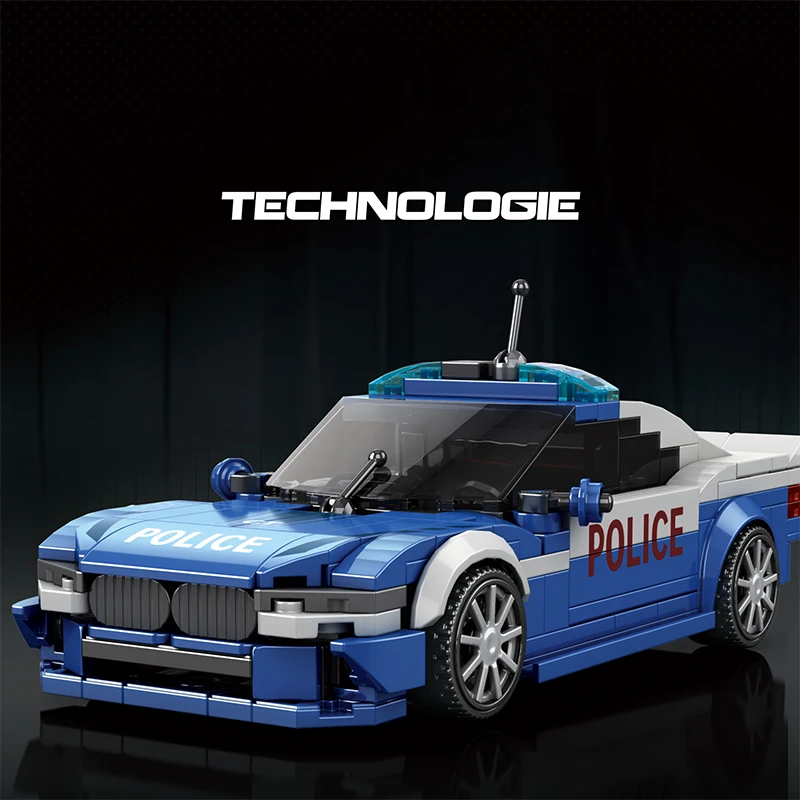 313 stücke Technische Polizei Auto Bausteine MOC Stadt Geschwindigkeit Racing Sport Racing Autos Modell Ziegel Spielzeug für Kinder Erwachsene geschenke