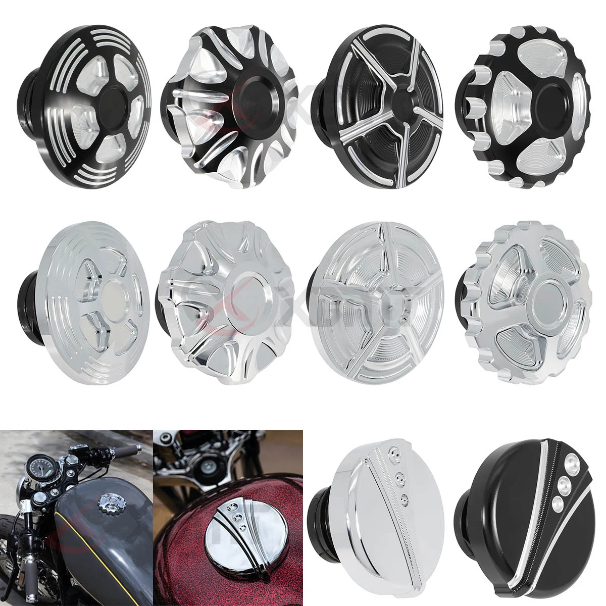 

Motorcycle Accessories Fuel Gas Tank Vented Decorative Oil Cap For Harley Touring Road King Softail Dyna Sportster XL1200 XL883