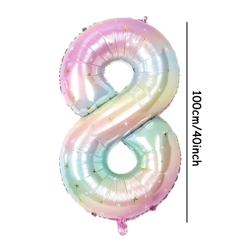 1 Stück 40-Zoll-Regenbogen-Digitalfolienballon mit Farbverlauf und Sternen aufgedruckt für Geburtstagsfeiern, Jubiläen, Feiertage – Detail 14