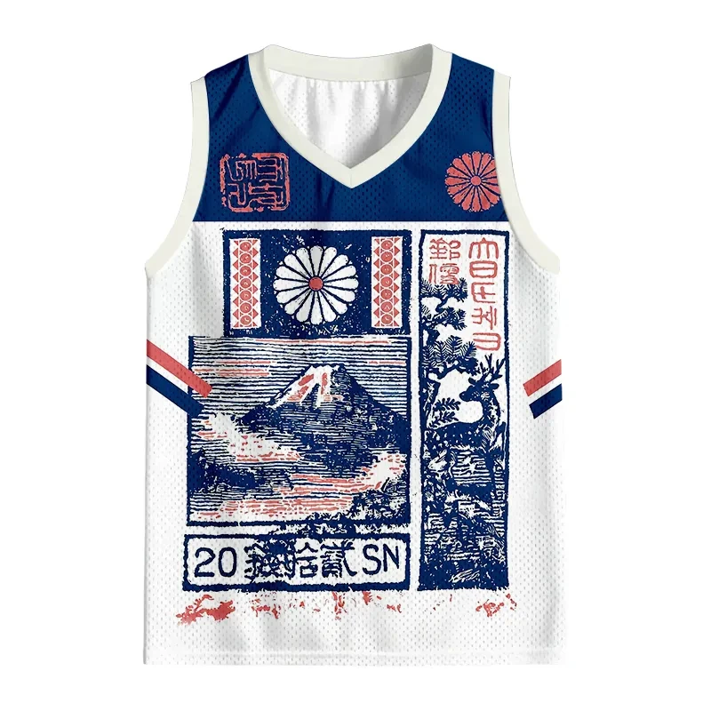 2026 Sommer Mode Limitierte Auflage Fuji-Berg Landschafts-Tourismus 3D-Gedrucktes Tanktop Y2K V-Ausschnitt Atmungsaktives Eltern-Kind-Tanktop – Detail 4