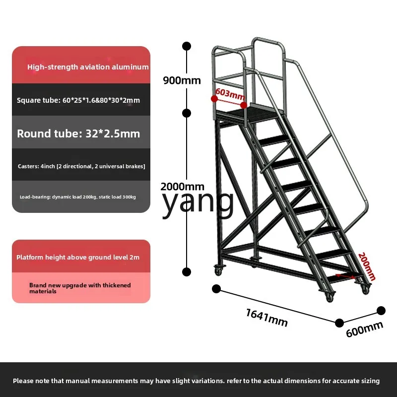 LTT mobile climbing car warehouse climbing ladder mobile platform aluminum alloy industrial climbing ladder