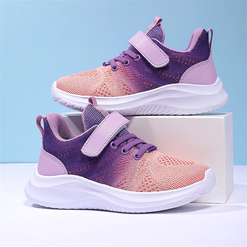 

Осенние сетчатые мягкие кроссовки для девочек, трендовая модная классическая нескользящая детская спортивная обувь, школьная детская повседневная обувь для бега и пешего туризма