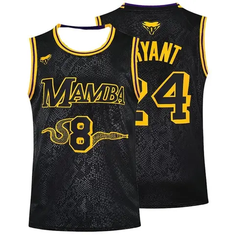 Black Mamba #8 #24 Basketball Jersey Sports Outdoor Shirt Breathable Quick Drying Tops LOGO Sewing Embroidery