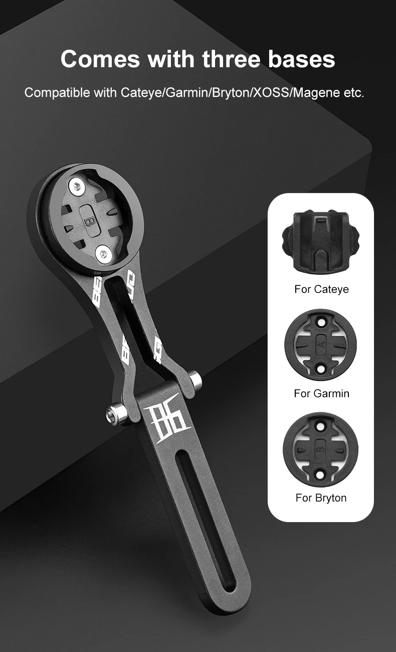 Fahrradcomputer-Halterung aus Aluminiumlegierung, Verstellbare MTB-Rennrad-Tachometer-Lenkerhalterung für Garmin/Cateye/Bryton – Detail 4