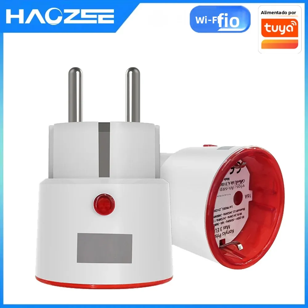 Tuya wifi tomada inteligente ue com monitoramento de energia cronometragem controle voz funciona com alexa google casa vida inteligente