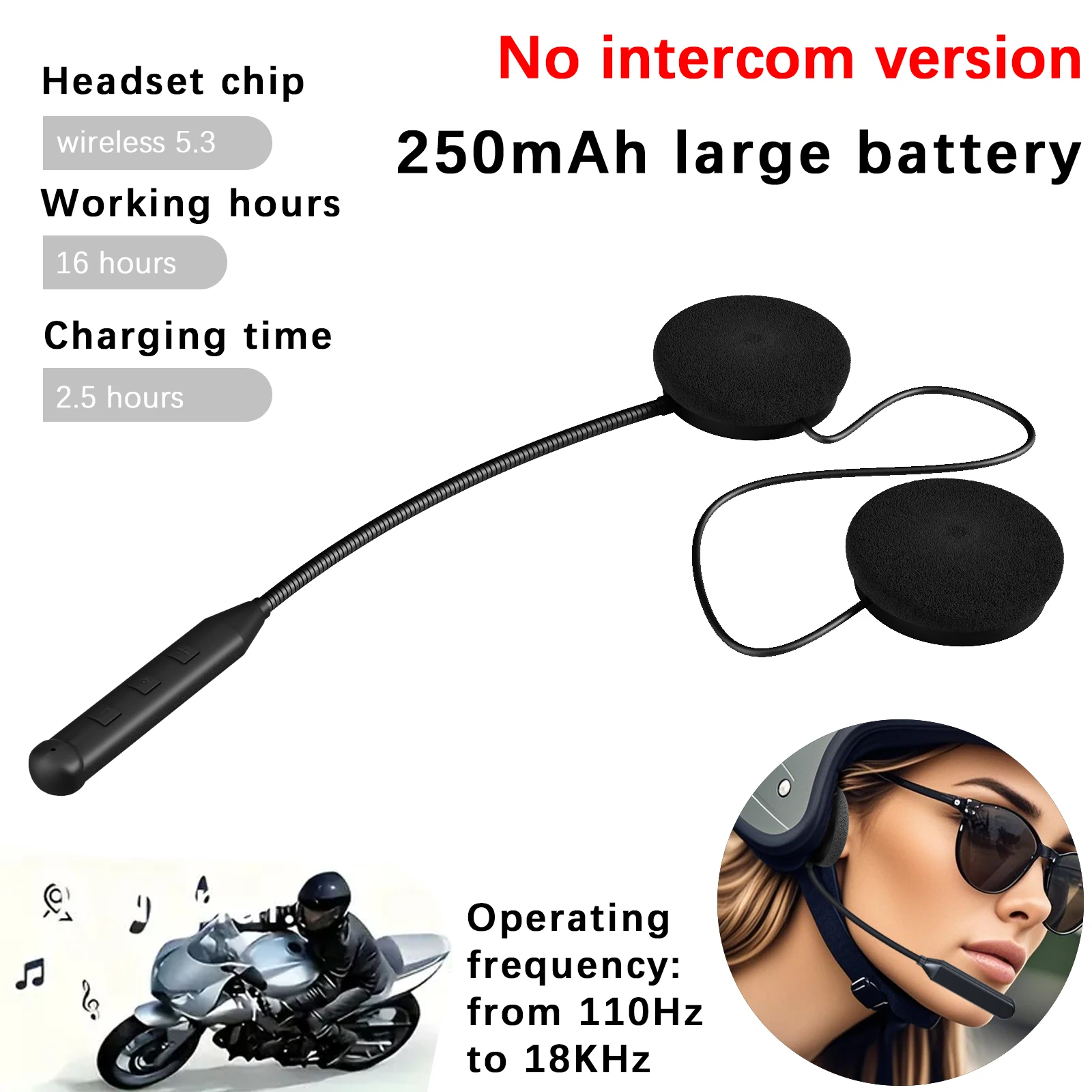 Motorradhelm Drahtloses Headset Freisprechlautsprecher Motorrad Bluetooth-Kommunikationssysteme Sprachassistent