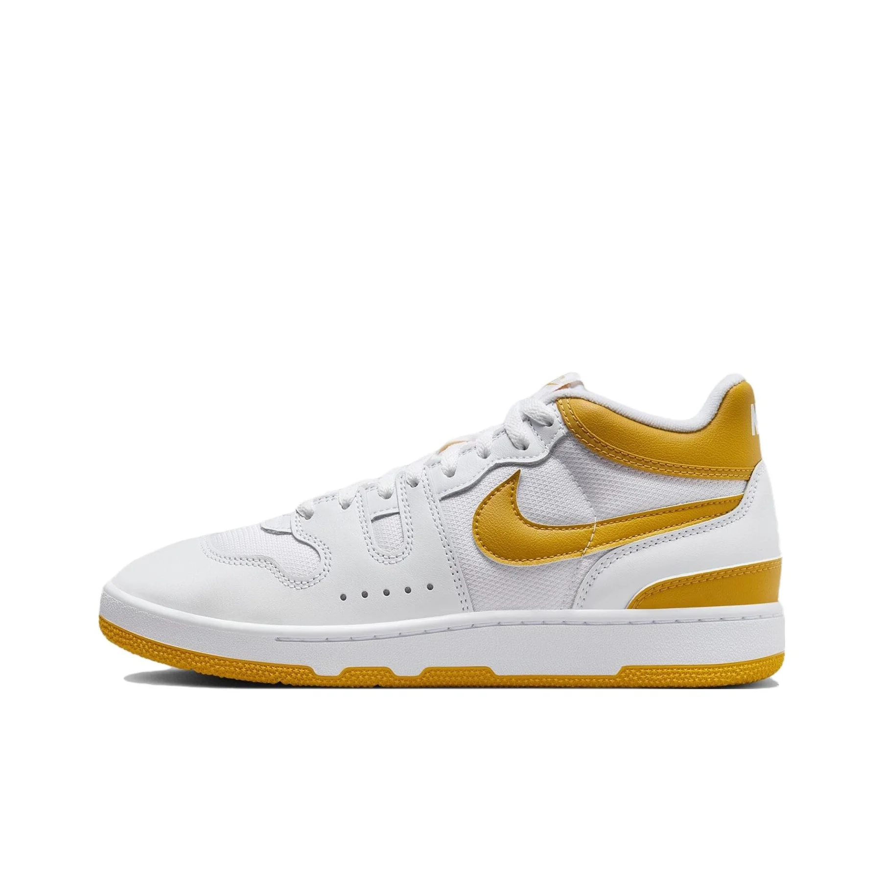 Nike Mac Attack Skateboard Shoes Unisex Mid Top White/Yellow FB8938-102