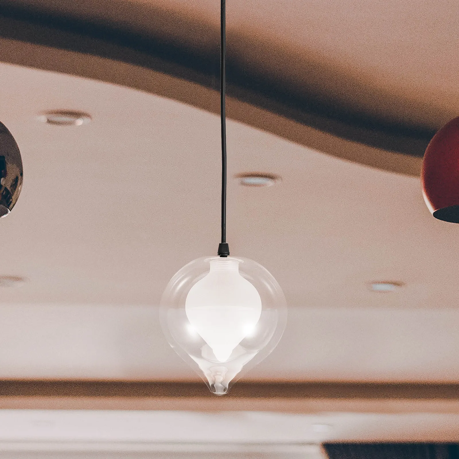 

Прозрачный стеклянный плафон G9, двухслойный, термостойкий, сменный, для подвесных и потолочных светильников