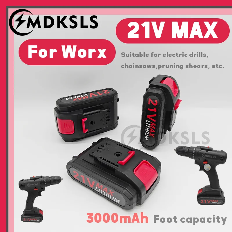 

MDKSLS 2026 New 21V 3000mAh Rechargeable Lithium Battery Suitable for Electric Drills, Chainsaws, Pruning Shears, Etc.