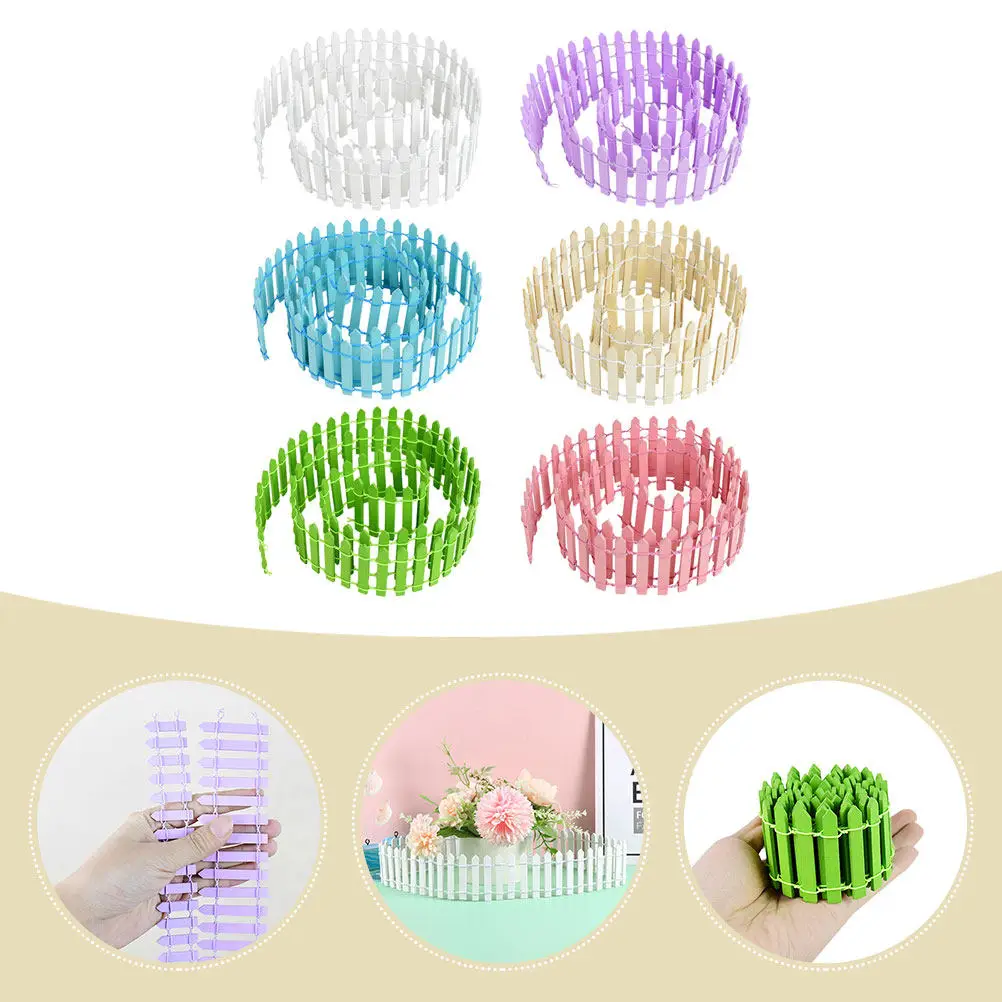 

Набор из 6 миниатюрных деревянных ограждений для сада, микроландшафта, сказочных садов, декора для кукольных домиков, маленькие уличные украшения для сада