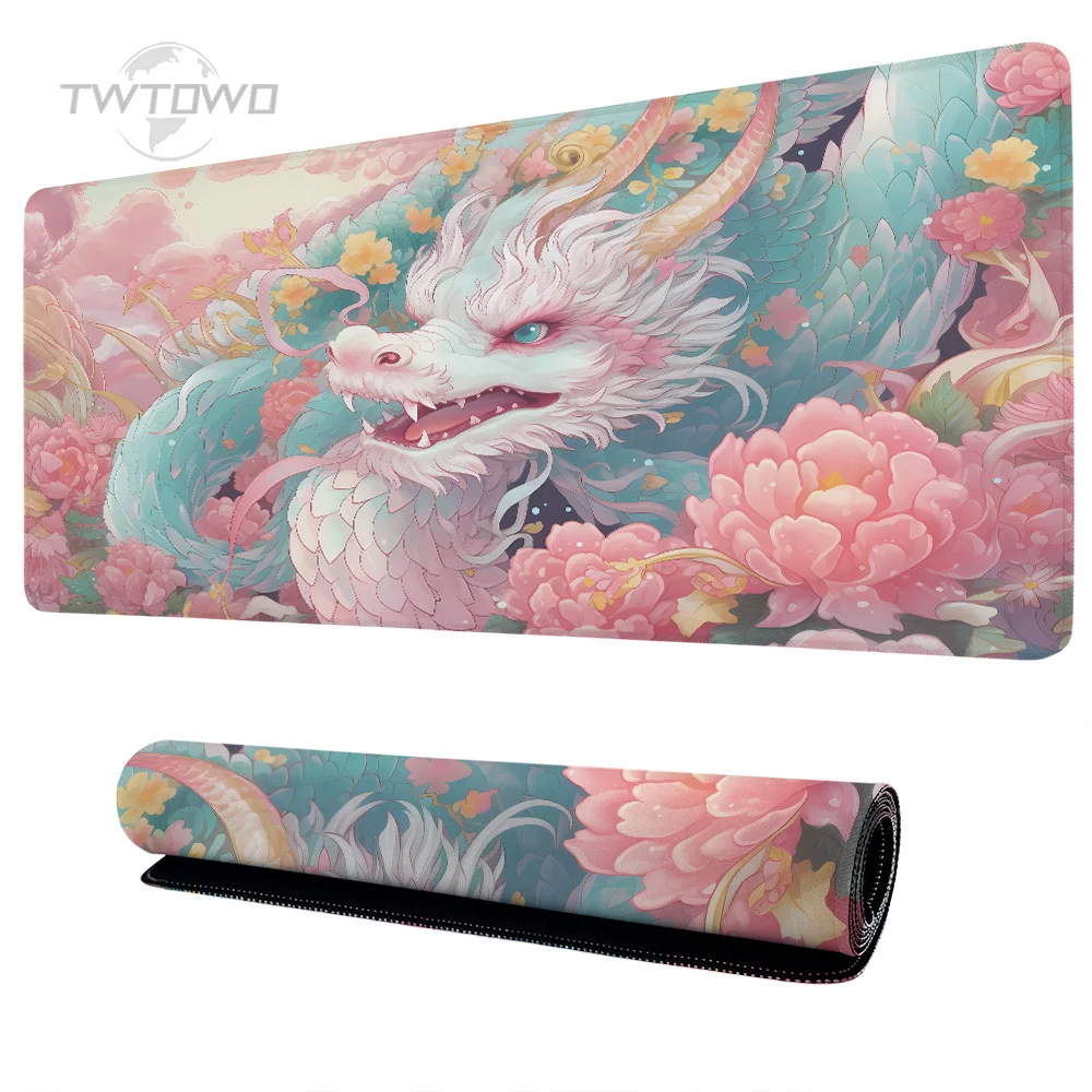 

Mouse Pad Gamer Pink Dragon XL Custom Large Mousepad XXL Playmat Soft Carpet Office Natural Rubber Computer Mice Pad Table Mat
