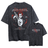 Shanks Cool Printed T-shirt Anime ONE PIECE Tee Men Women Washed Cotton Tshirts Manga Casual T Shirt Harajuku Male Vintage Tops
