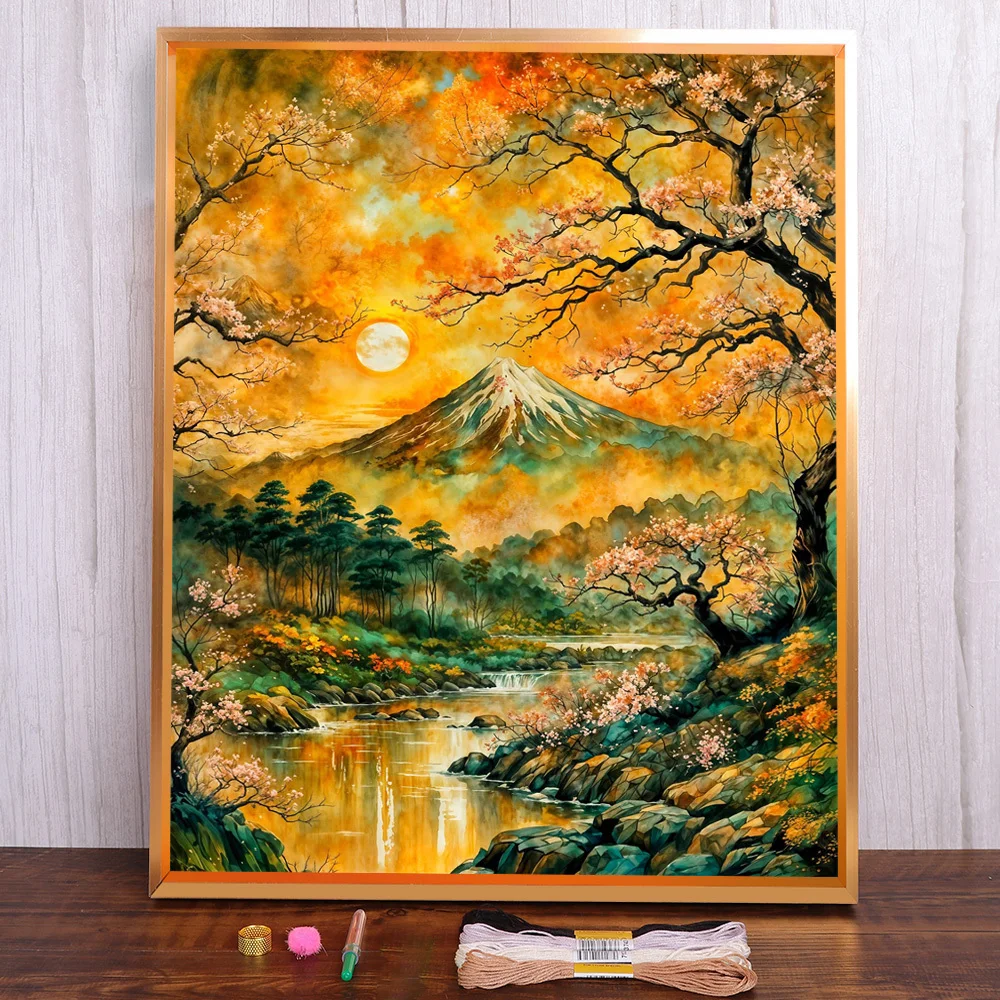 

Fantasy Landscape Printed 11CT Cross Stitch Kit DIY Embroidery Craft Handiwork Knitting Needlework Jewelry Promotions Wholesale