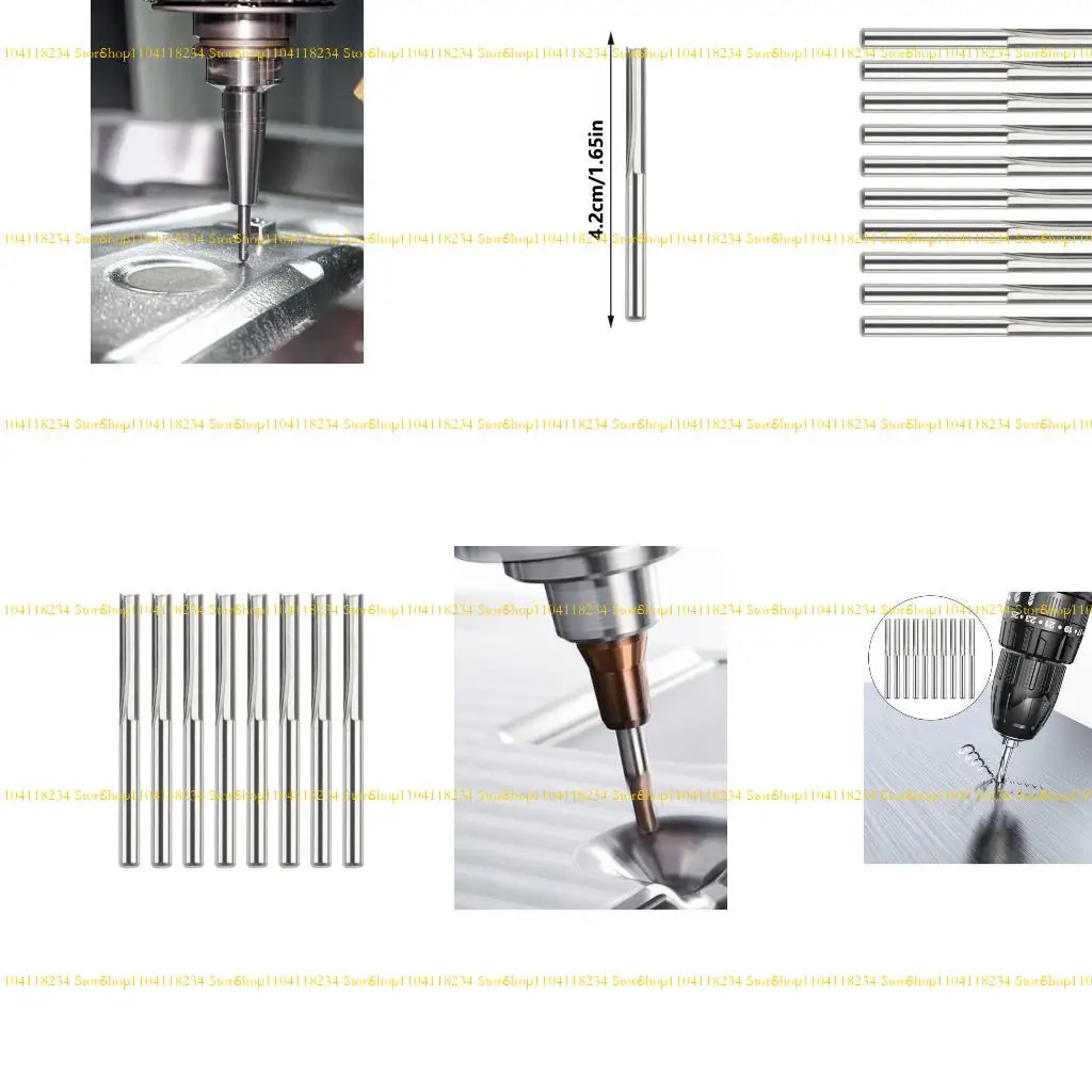 

P9FB 10Pcs 2 Flute Router Bit 3.175mm Straight Slot High Speed Steel Milling Cutter