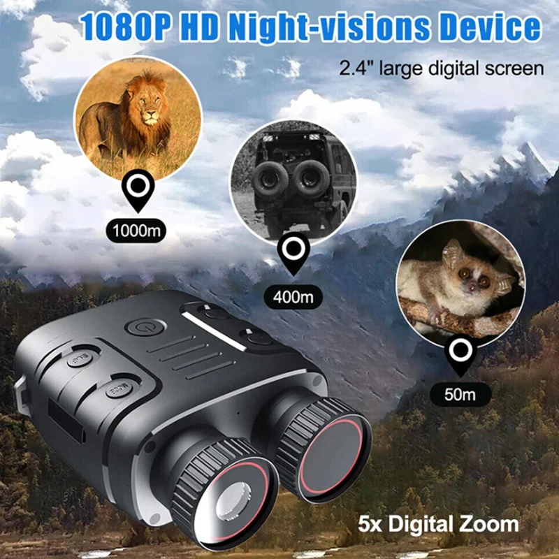 10x مناظير للرؤية الليلية، تستخدم الصور/مقاطع التكبير الرقمي للصيد والمسافات الطويلة والقوارب في الليل. شحن USB