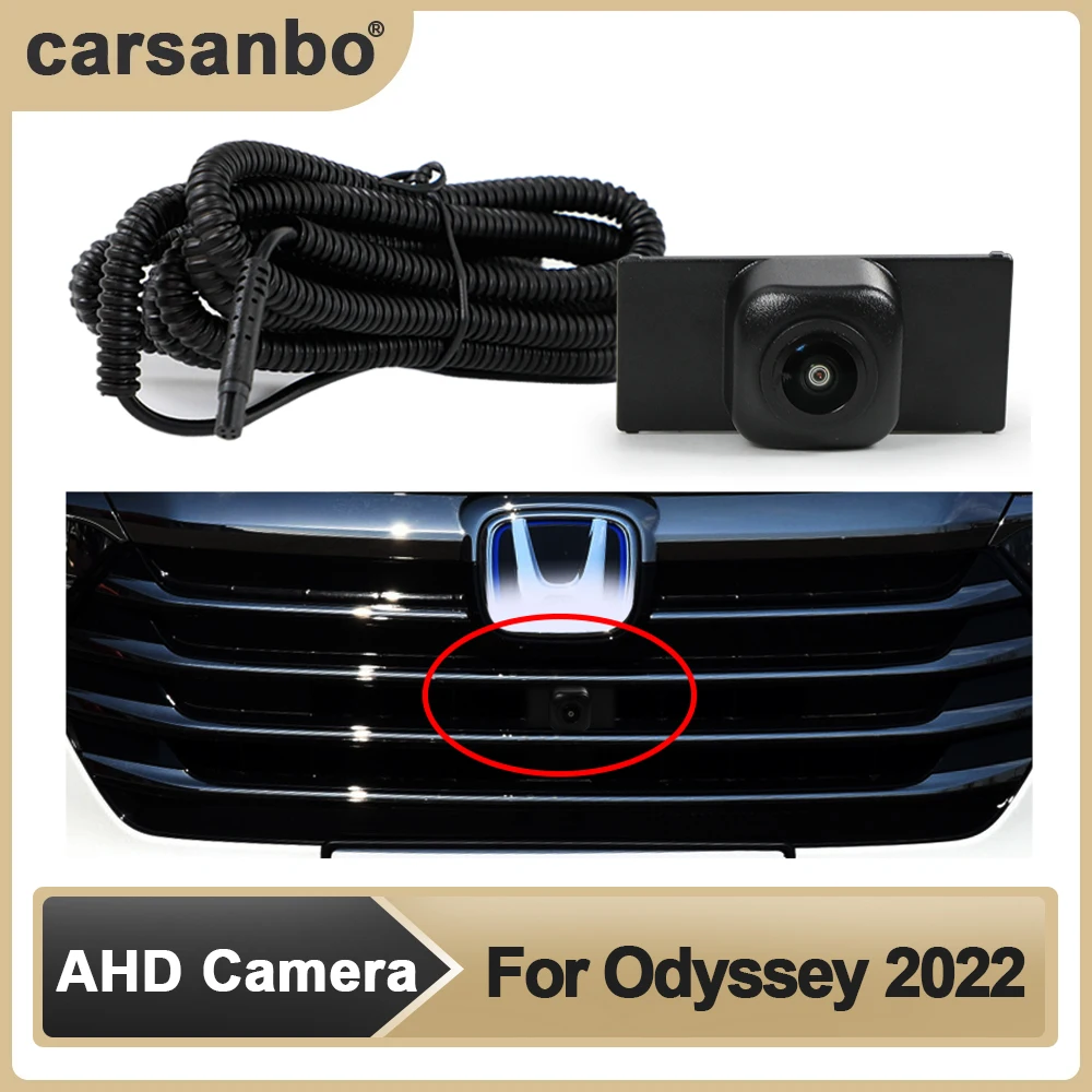 Carsanbo Car AHD Front View OEM Camera HD Night Vision Fisheye 150° Chrome Camera for Odyssey 2022 Parking Monitoring System