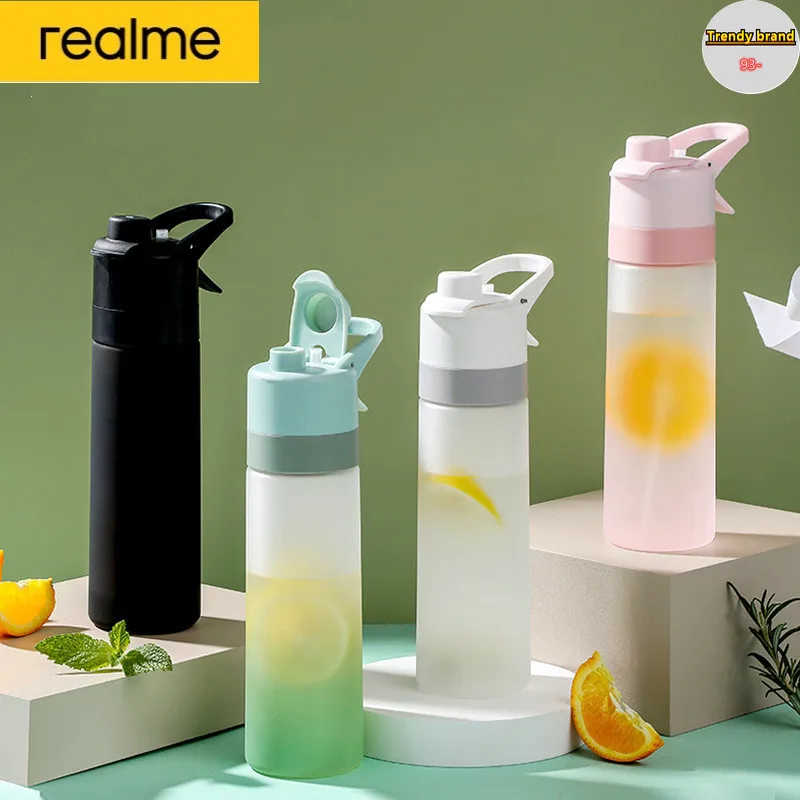 

Realme Spray Water Bottle Large Capacity 650ml Portable Outdoor Sport Fashion Drinking Plastic Bottles BPA Free Eco-Friendly