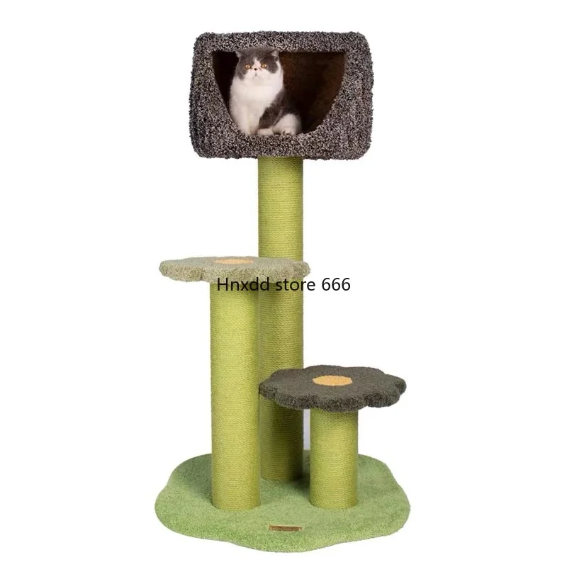 Castle Cat Tree in Flowers Grinding Claw Scratch Cat Jump Platform