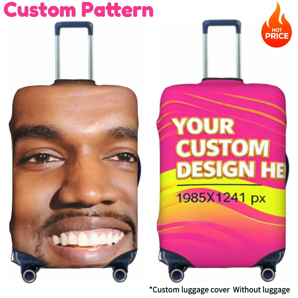 

Fashionable Durable Custom Luggage Cover Travel Protector Waterproof Universal Fit 18-32 Inch Bag Cruise Vacation Zipper Closure
