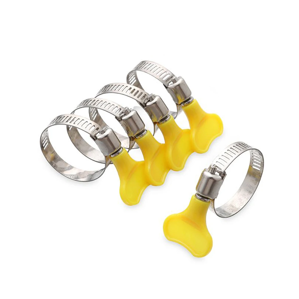 Morsetto per tubo flessibile con manico giallo in acciaio inossidabile tubo per acqua circolare per tubo flessibile del carburante clip di fissaggio per tubi dell'acqua morsetti per tubi a cerchio