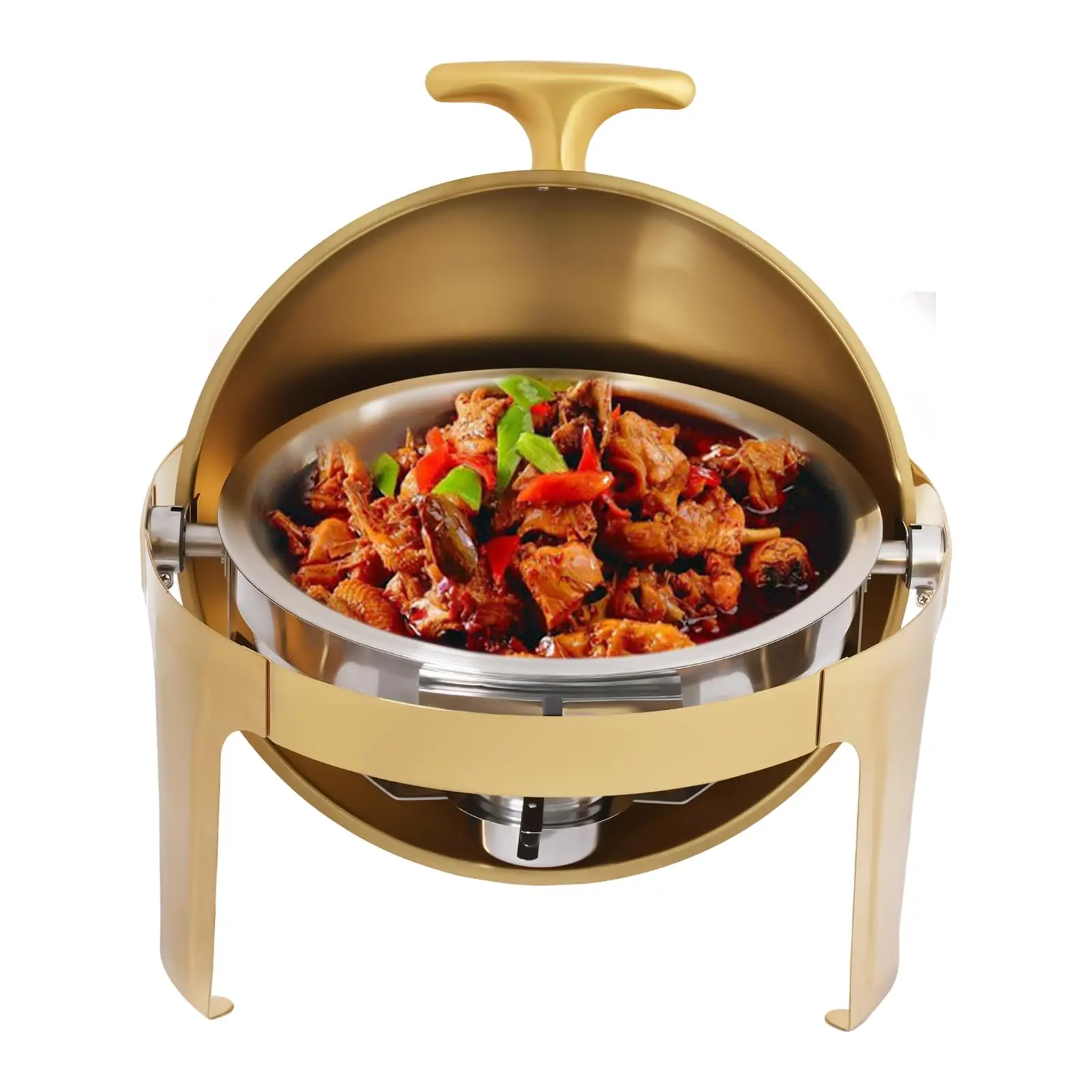 

9.5Qt Rectangular Chafing Dish, Rockfer Buffet Warmer Set, Roll Top Chafing Dish Buffet Set,Food Warmer with Thickened Fuel Frame, B