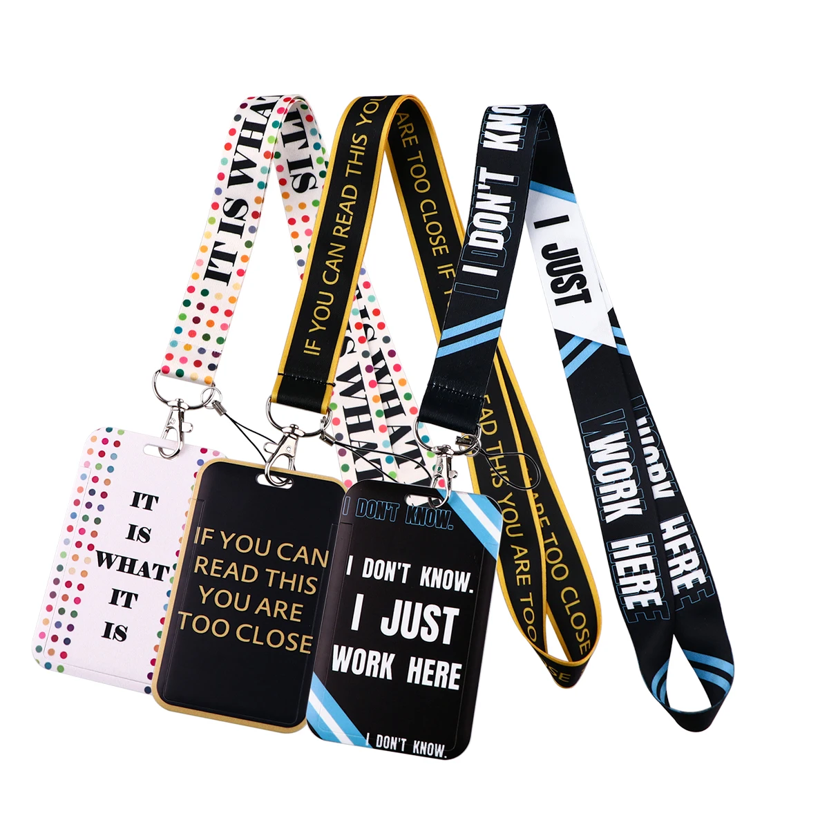 

Novel Quotations Daily Phrase Neck Strap Lanyard For Keychain Credit Card ID Holder Bag Travel Bank Bus Business Card For Fans