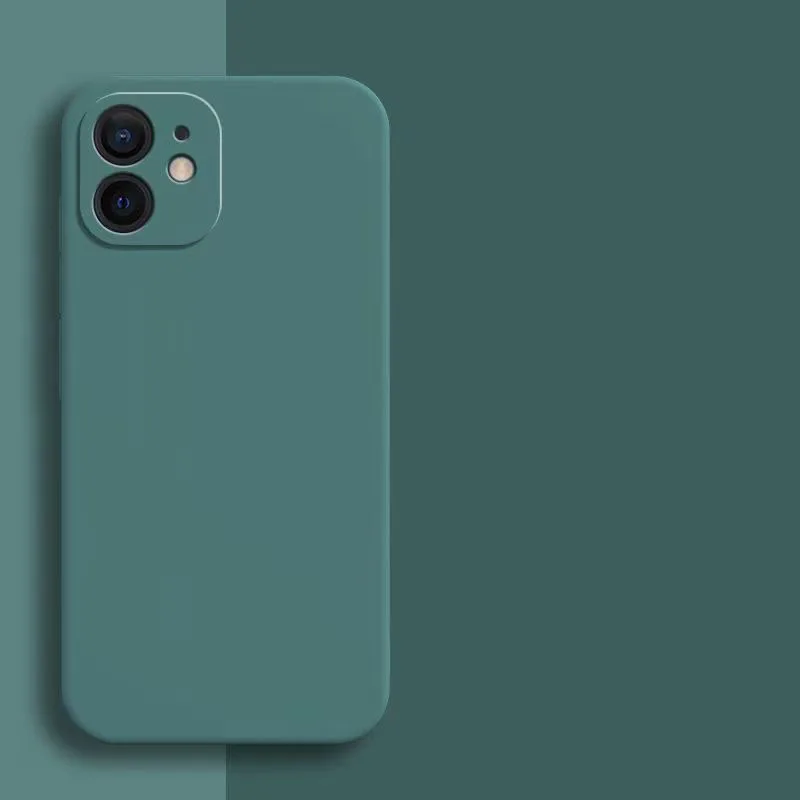 Funda protectora de silicona líquida para iPhone 11 12 13 mini 14 15 16 16e 17 Air Pro X XR XS Max 7 8 Plus SE 17e, cubierta trasera 3