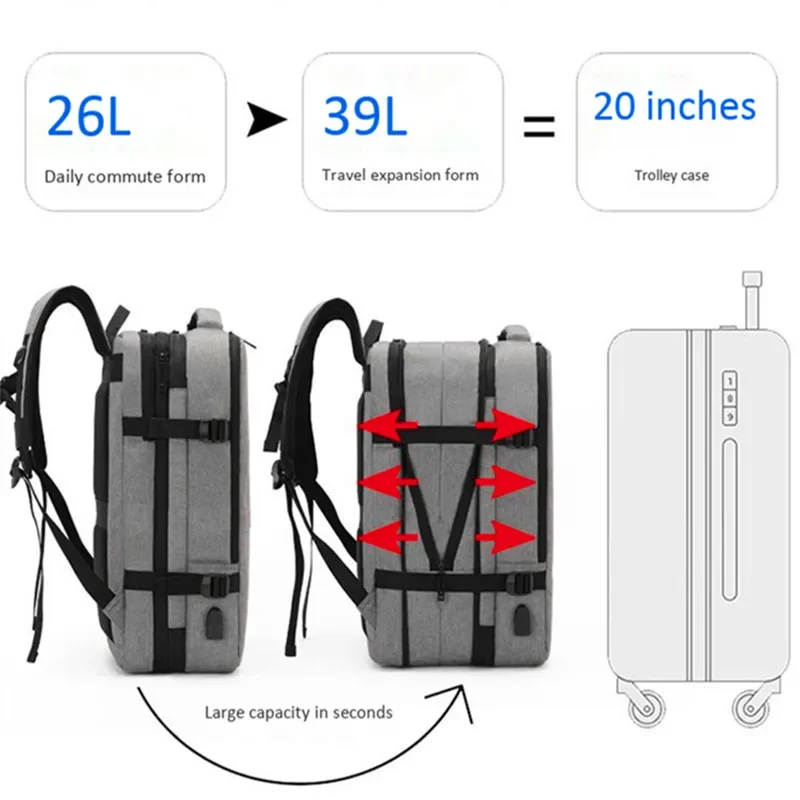 Negócios à prova dwaterproof água mochila escalável portátil tablet saco de armazenamento porta usb sacos de computador bolsa de viagem estudante universitário mochila
