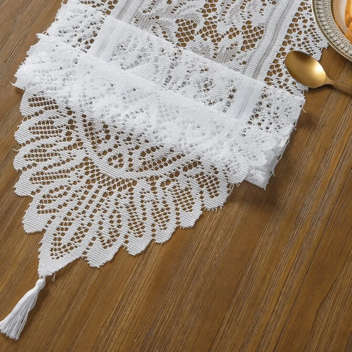 1 unidad de bandera de mesa co - Embroidery White reseña y precio