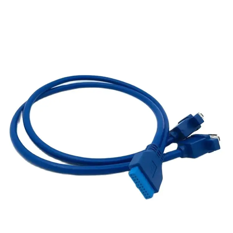 2 x USB3.0 Dual Port USB 3.0 Female Screw Mount Panel Type to Motherboard 20Pin Cable PC Case Single cables 20pin 30cm 50cm 80cm