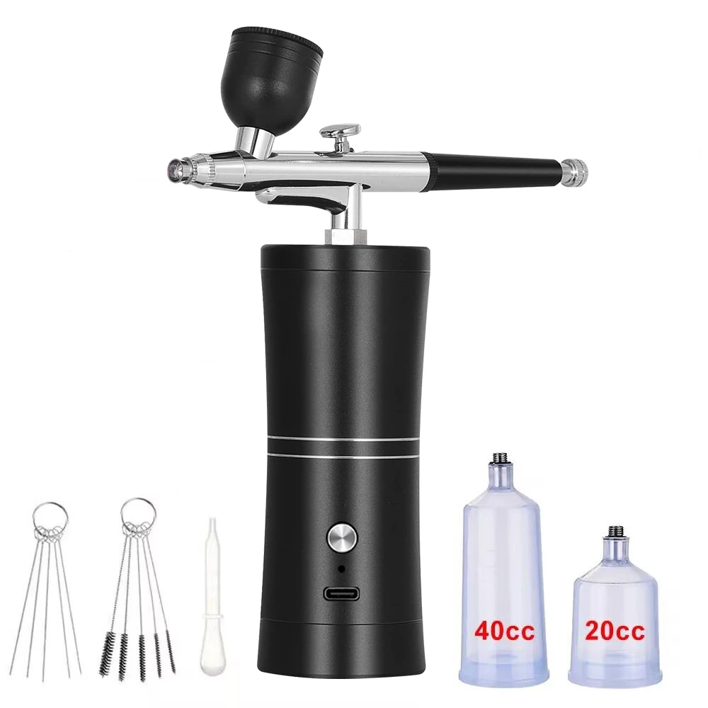 Imagem -05 - Mini Kit Compressor de ar para Nail Art Air Brush Pistola de Pintura Nano Nevoeiro Pulverizador Névoa Tattoo Craft Bolo 0.3 mm