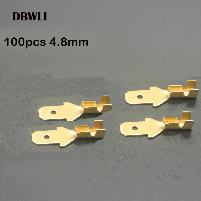 100 sztuk/partia 2.8/4.8/6.3mm kobieta i mężczyzna Crimp Terminal mosiądz głośnik samochodowy elektryczne złącza przewodów i izolacyjna osłona