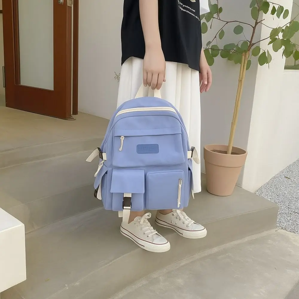 Large Capacity Student Backpack Breathable Adjustable Strap Laptop Backpack Multi-pocket Lightweight School Backpack Camping