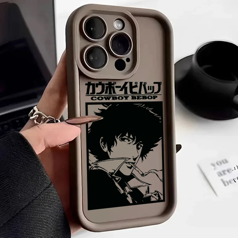 Cowboy Bebop Anime For Apple iPhone 15 14 13 12 11 XS XR X 8 7 Pro Max Plus Soft Eye Ladder Phone Case Cover