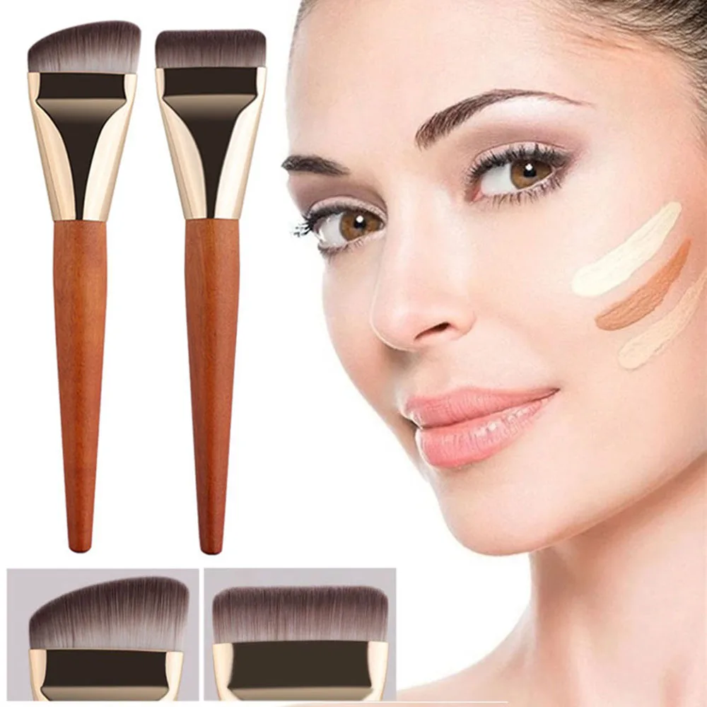 Leve Ultra Fina Escova Foundation, Escova De Contorno De Rosto, Escova De Contorno Liso, Mistura Creme Maquiagem Pincéis