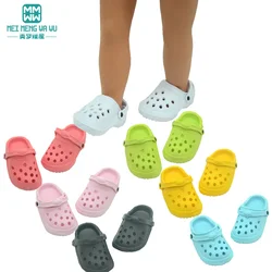 8cm mini Toys Doll Shoes 43cm Baby New Born doll American Doll  Fashion Hole Shoes Half Slippers Beach Shoes Holiday gifts