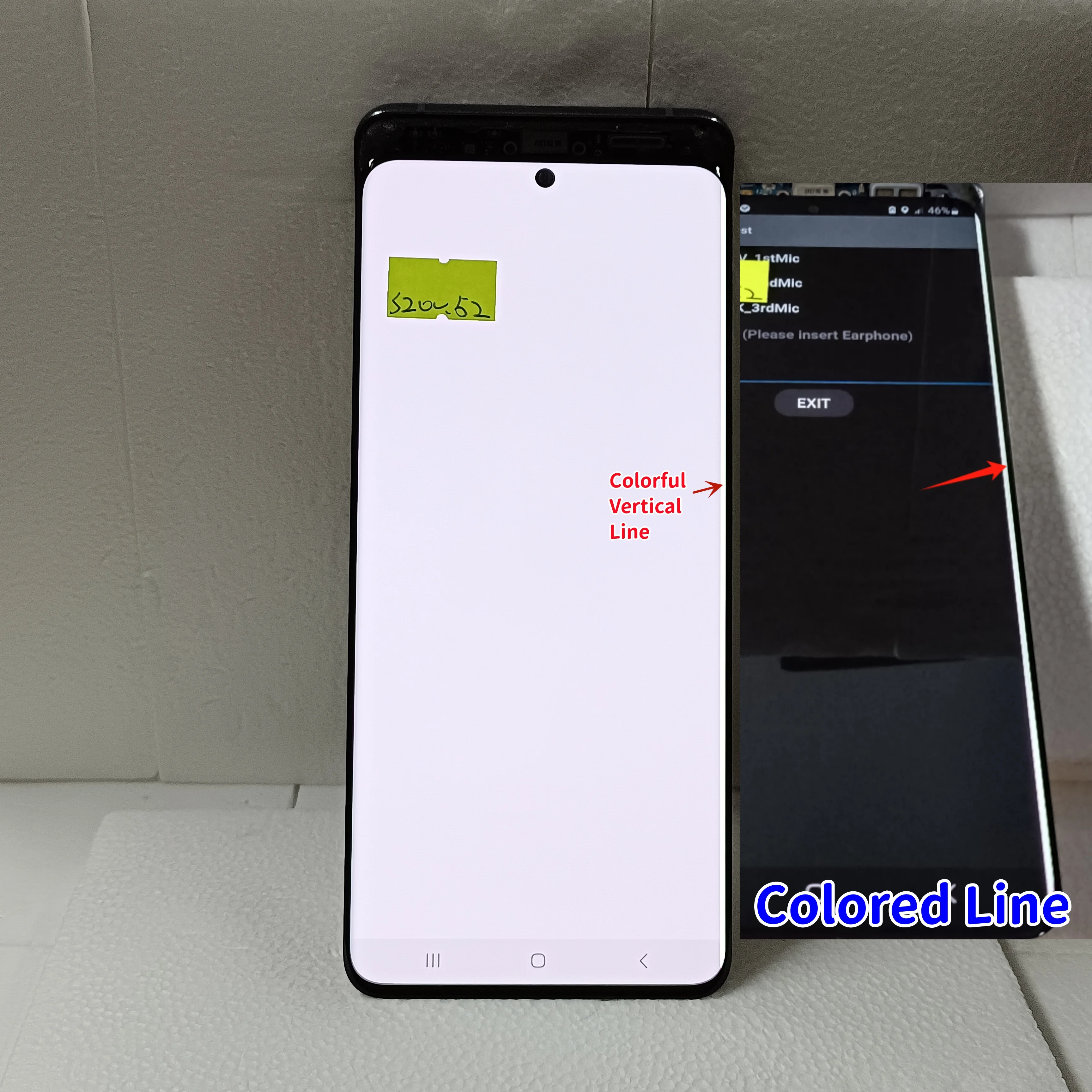 LCD AMOLED 6.9 "untuk Samsung Galaxy S20 Ultra G988 G988F dengan tampilan garis dengan pengganti rakitan Digitizer layar sentuh