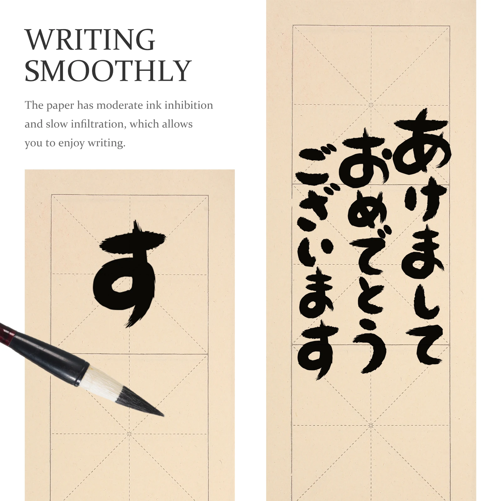 200 Sheets Grid Rice Paper Calligraphy for Writing Chinese Xuan Caligraphy Practice Beginners