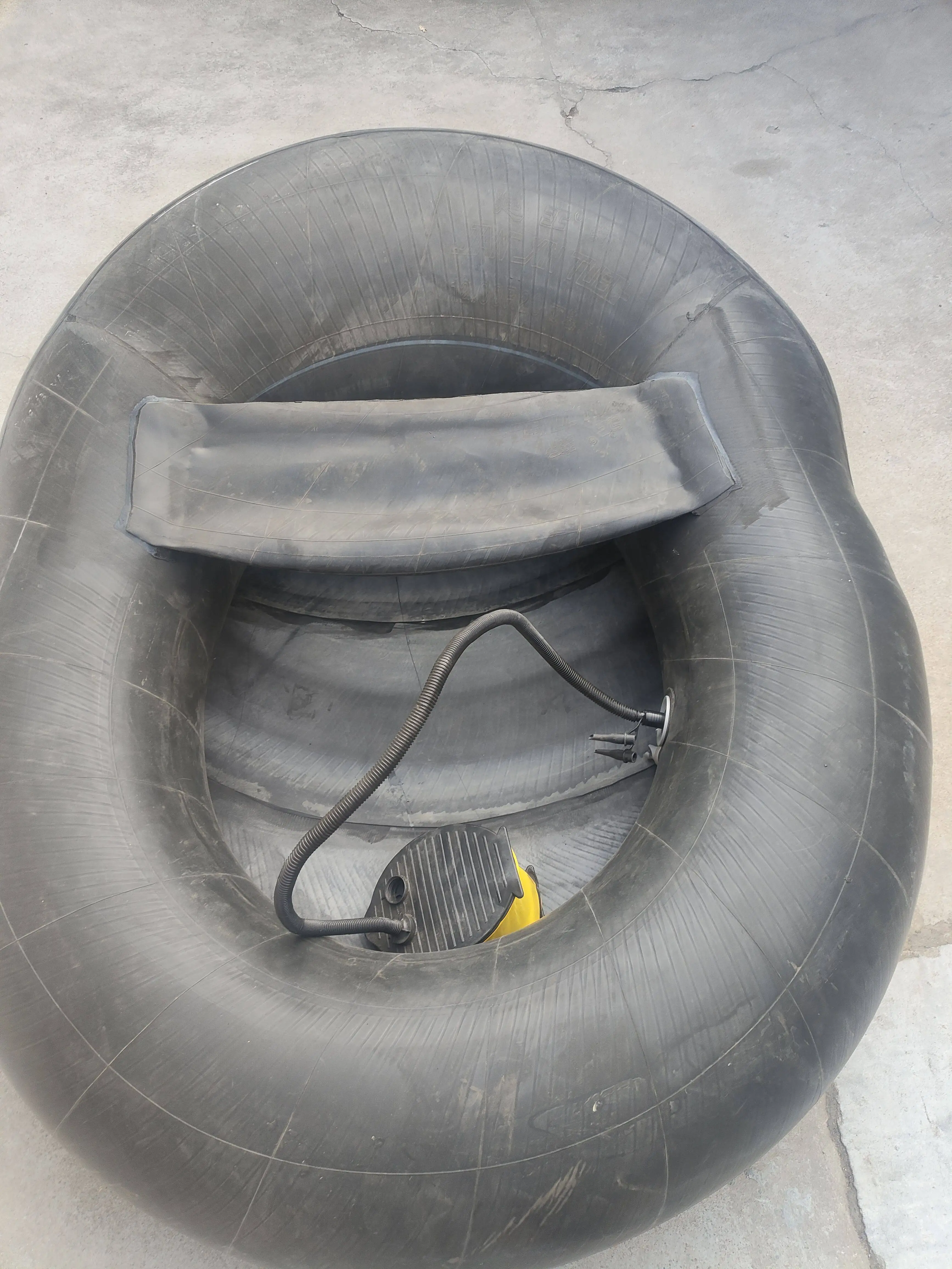 Practical Portable Inflatable Fishing Boat Durable DIY from Used Tire Inner Tube with Large Air Valve for Lake River Net Fishing