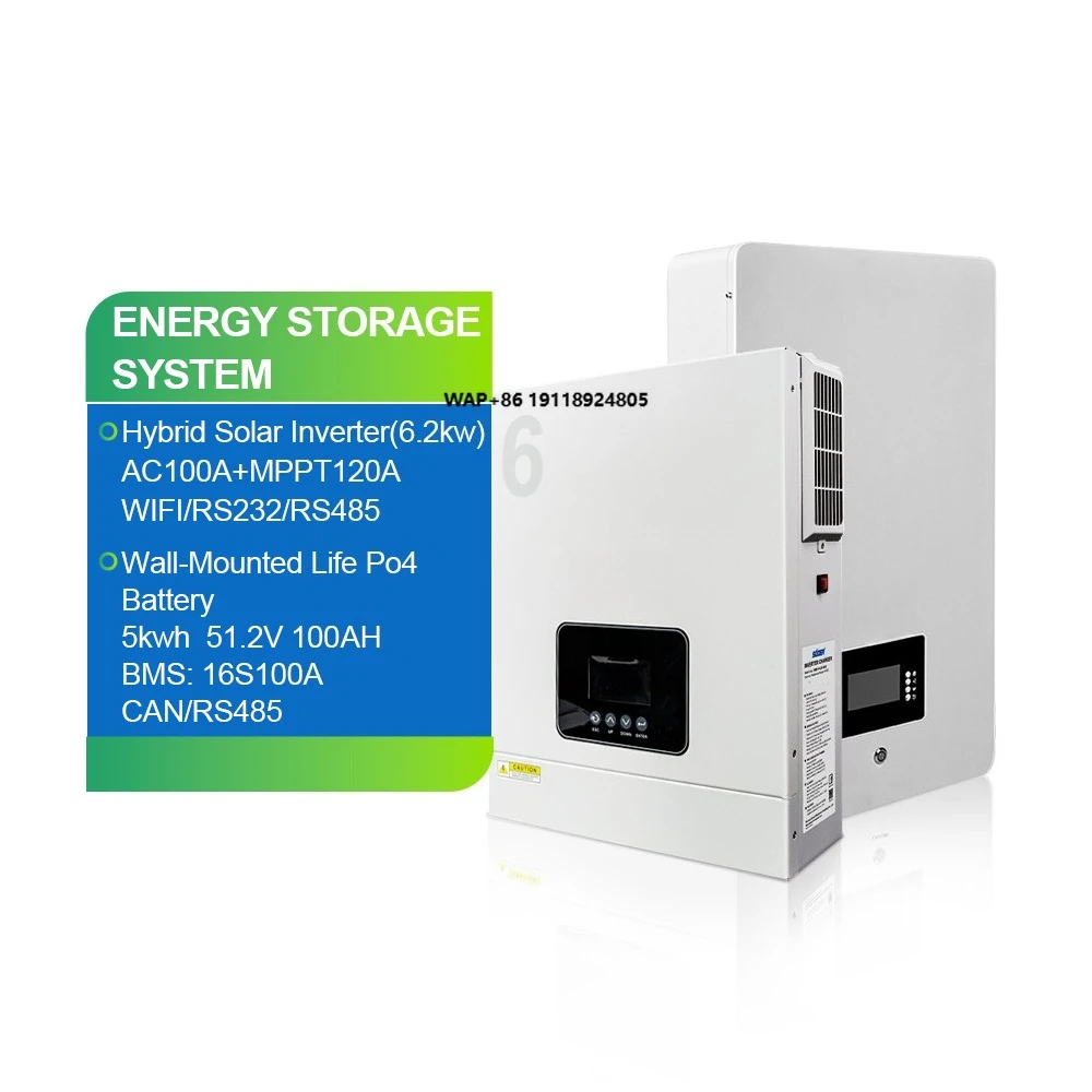 

5KWH 6.2 KW Solar Hybrid Inverter with Controller Wall Mounted Solar Energy System with Lithium Lon Battery Solar Sy