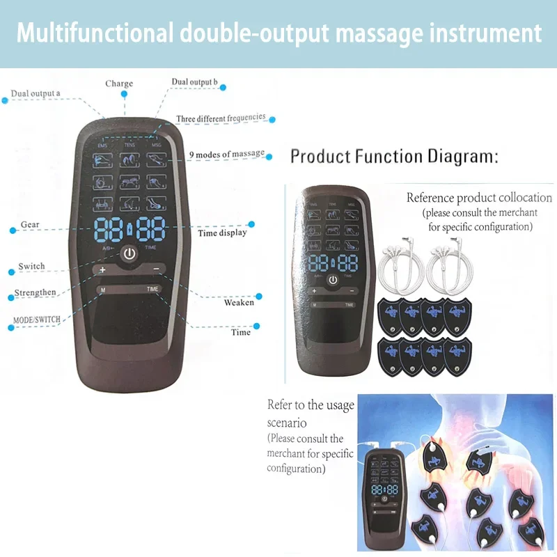 EMS Eletric Professional Muscle Stimulation USB Physiotherapy Tens Unit Machines Pulse Impulse Mini Full Body Massager 9 Modes