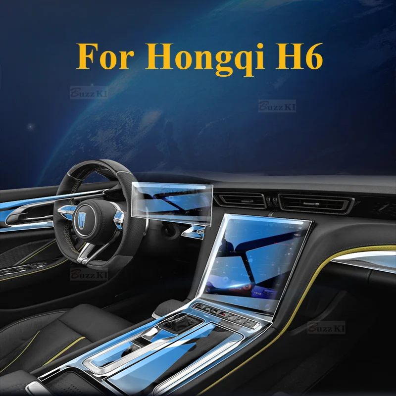 Dla Hongqi H6 2023. Przezroczysta folia TPU Naklejka do wnętrza samochodu Sterowanie centralne Skrzynia biegów Nawigator Deska rozdzielcza Panel drzwi Akcesoria