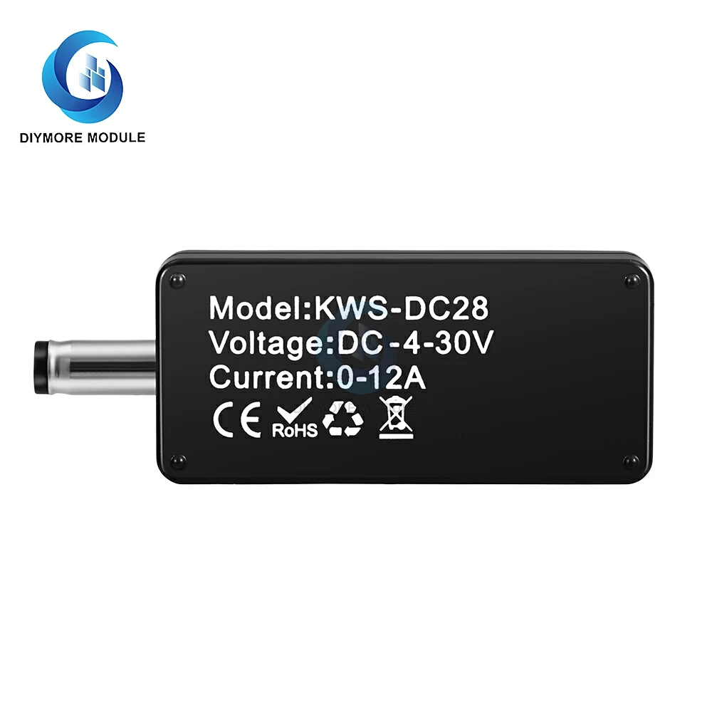 0.96 polegadas TFT HD Display Digital DC 5.5*2.5 USB DC Interface Tester Tensão Amperímetro Medidor de Potência DC 4 ~ 30V 0 ~ 12A