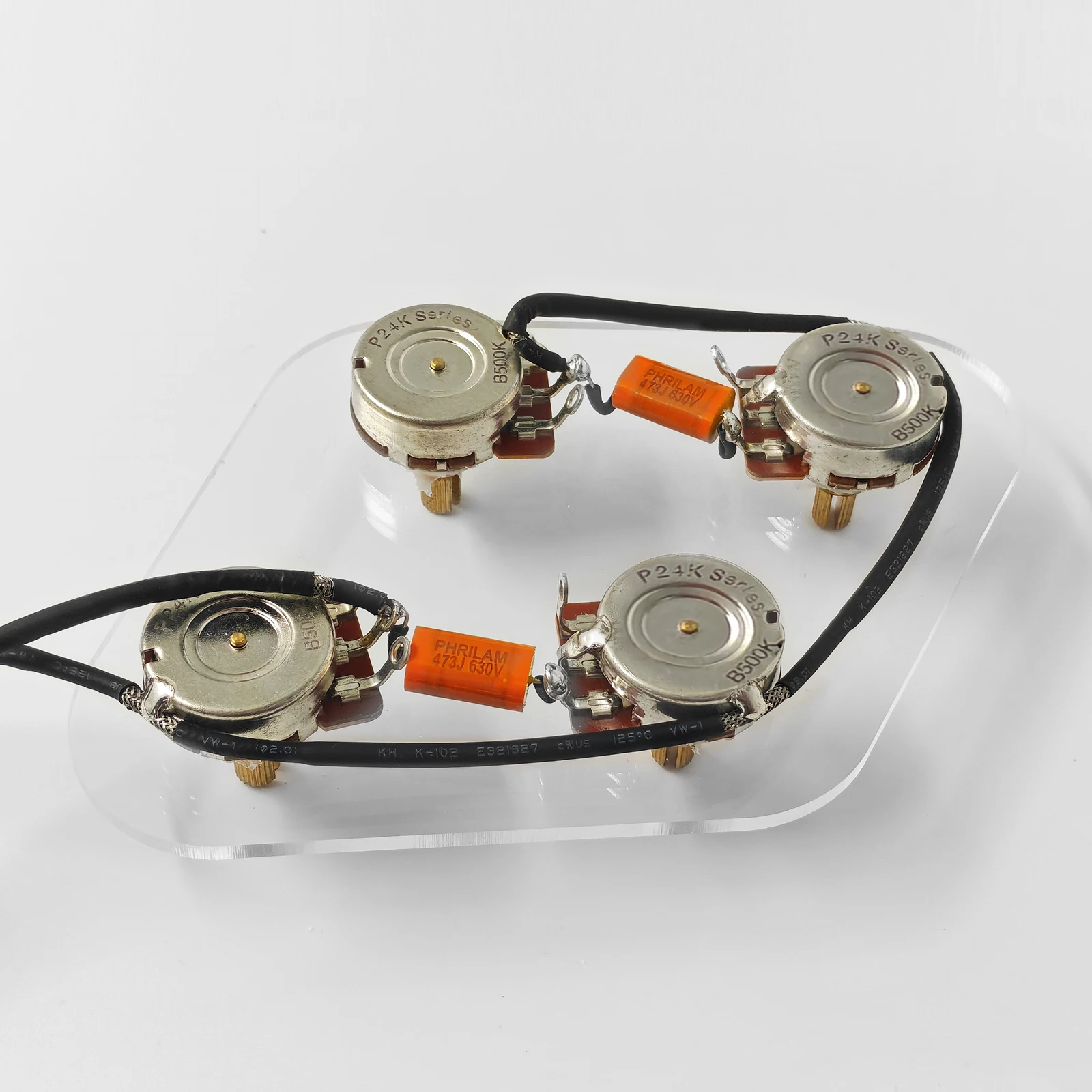 PHRILM Premium Vorverdrahtetes 2T2V Verkabelungsset mit Separatem Schalter für LP-Style E-Gitarre oder Ähnliche Gitarrenteile – Detail 2
