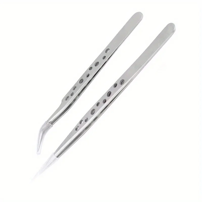 Industrial Tweezers Electronics Anti-static Curved Straight Tip Precision Stainless DIY Hand Tools Sets Forceps Phone Repair image 3