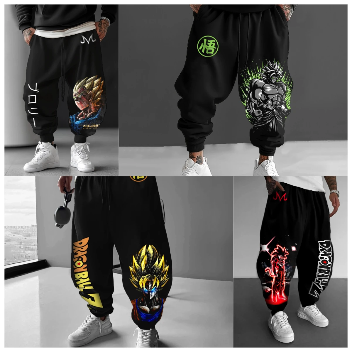 

Dragon Ball Collaboration Лето и осень Мужские повседневные брюки из чистого хлопка с принтом для занятий спортом и поездок на работу 2025 г.